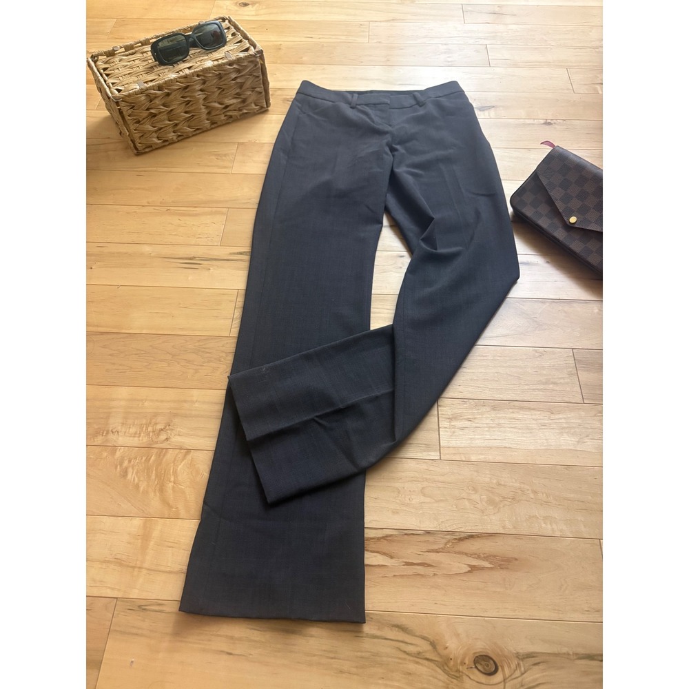 Theory Womens Charcoal Gray Tailored Dress Pants Wide Leg Trousers Size 2